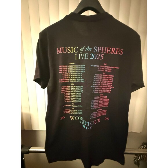 NWOT Men's Coldplay Music Of The Spheres World Tour 2025 Shirt Size Medium - Picture 4 of 6